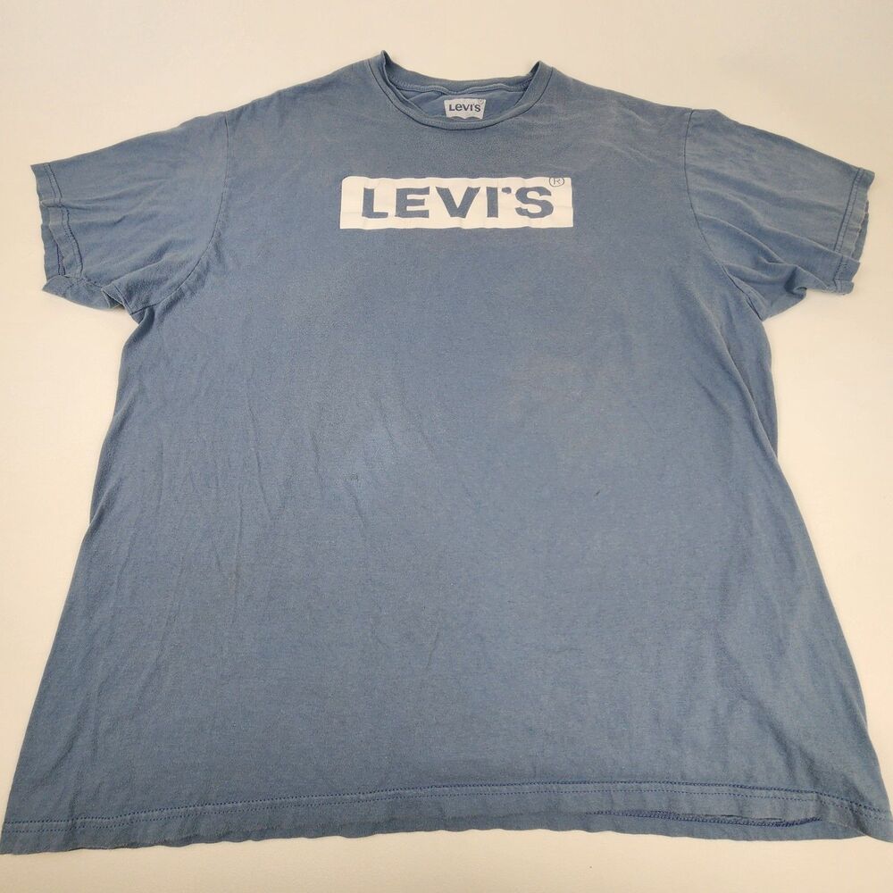 Levi's Men's 2XL Blue Logo Graphic T Shirt Short Sleeve Casual Cotton Tee